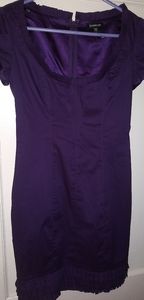 Pre -own purple fitted ruffle neck & bottom dress